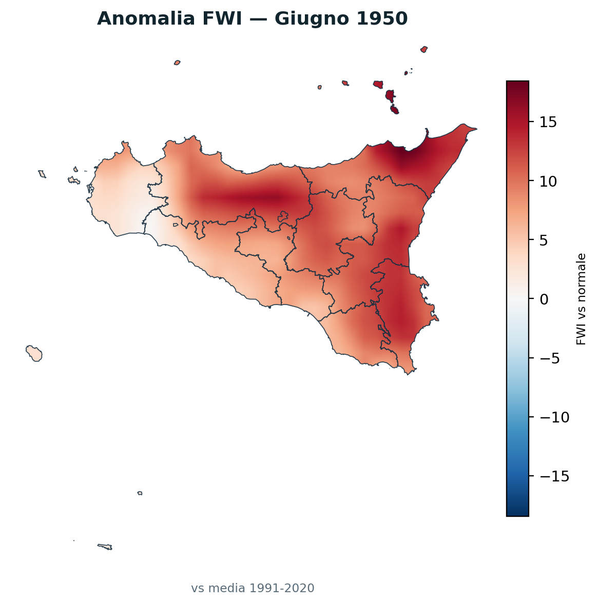 Anomalia vs normale Giugno 1950