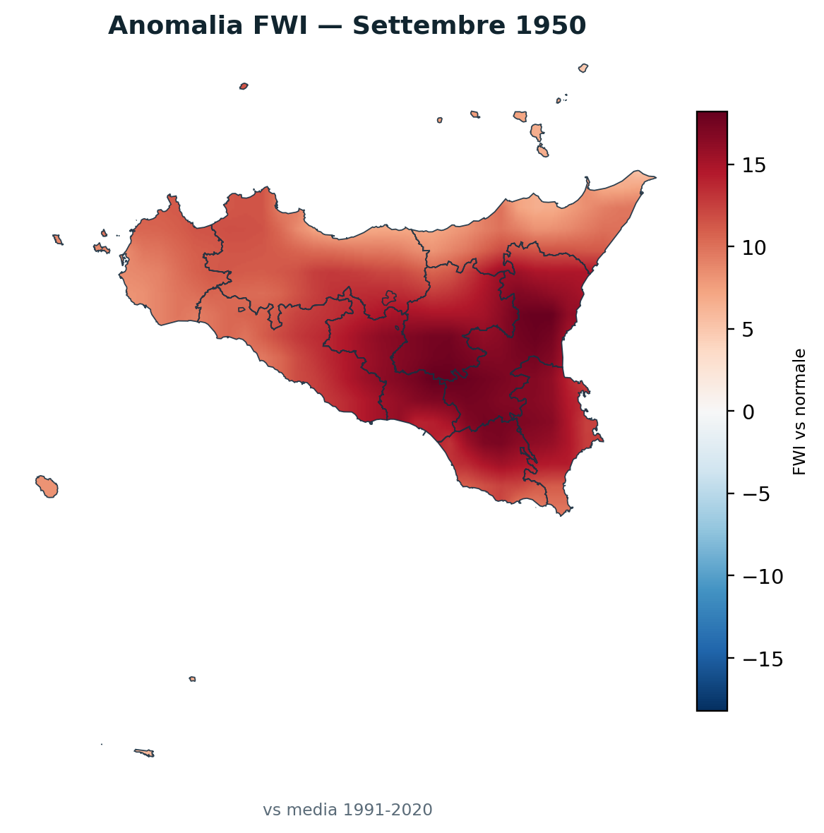 Anomalia vs normale Settembre 1950