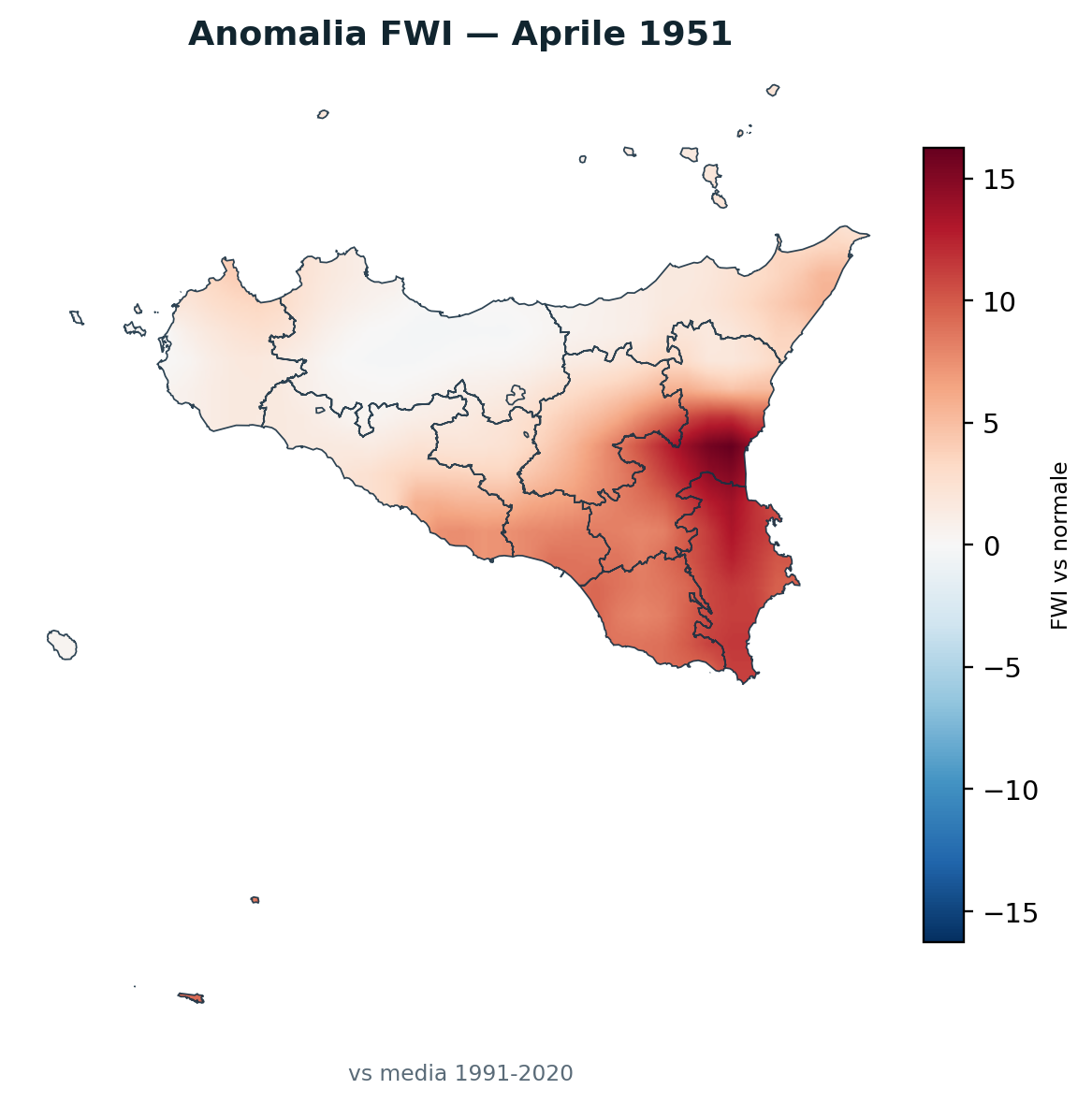 Anomalia vs normale Aprile 1951