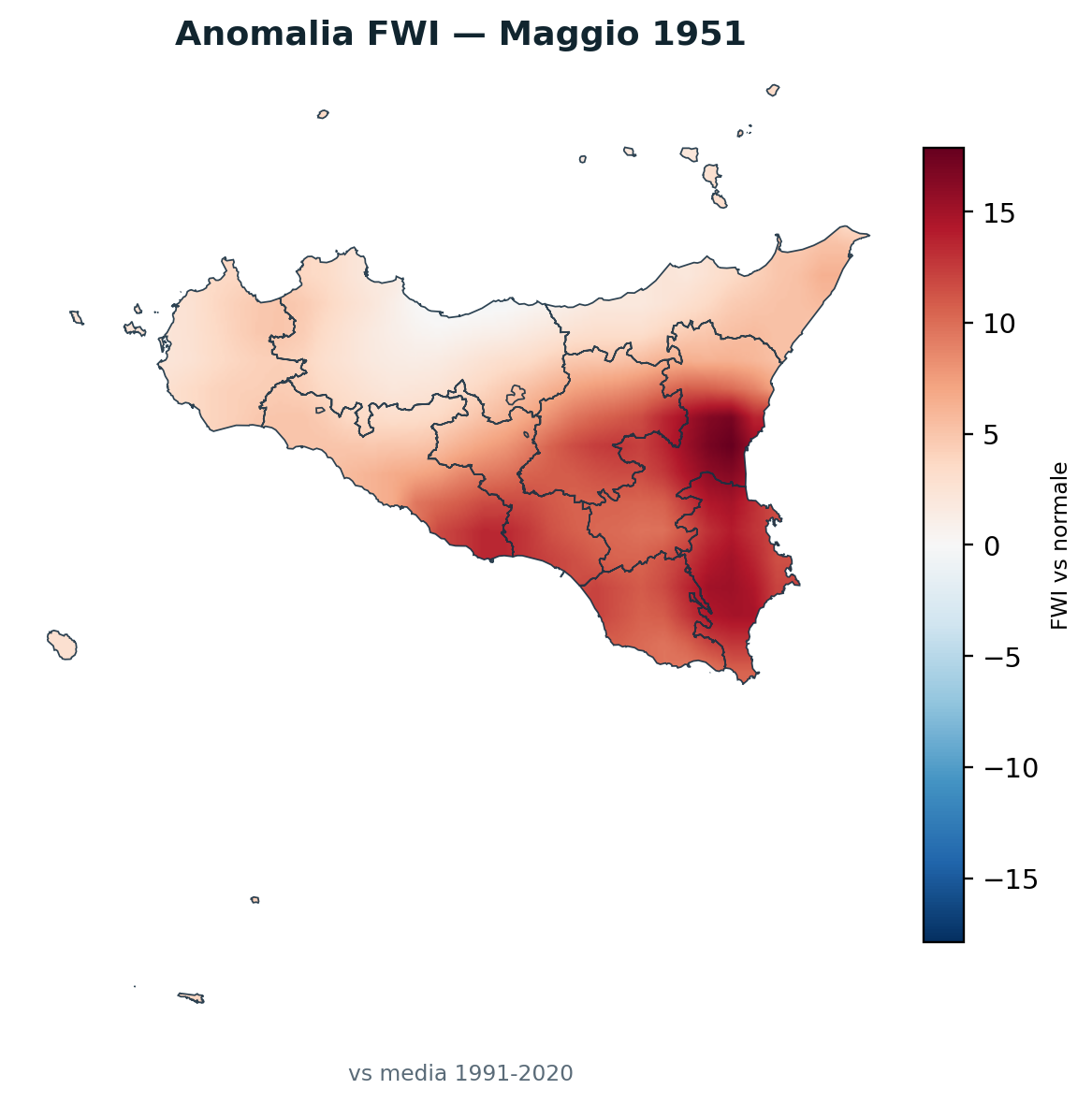 Anomalia vs normale Maggio 1951