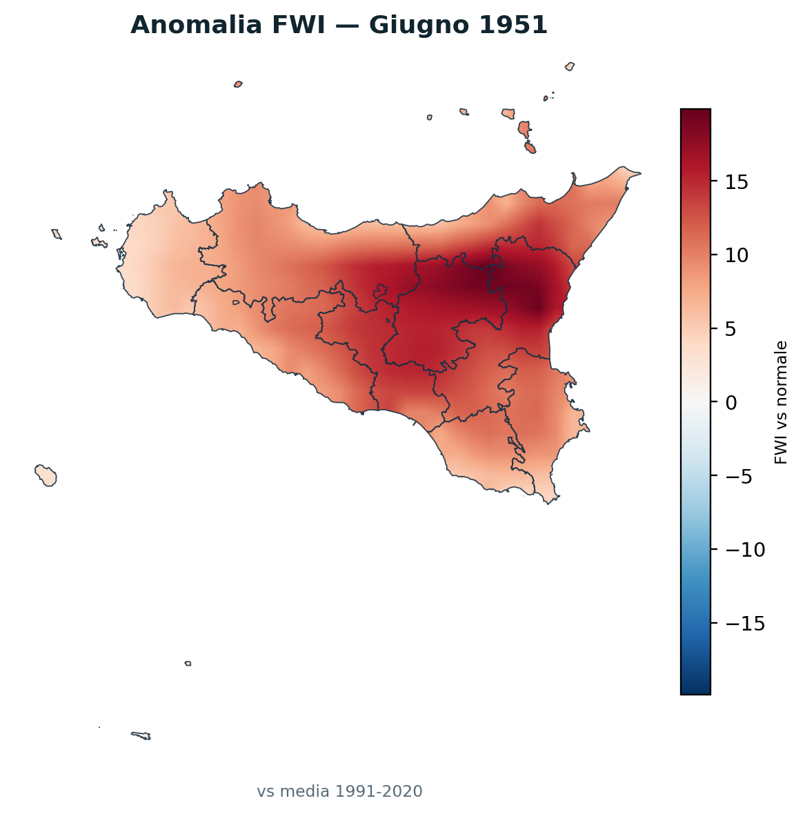 Anomalia vs normale Giugno 1951