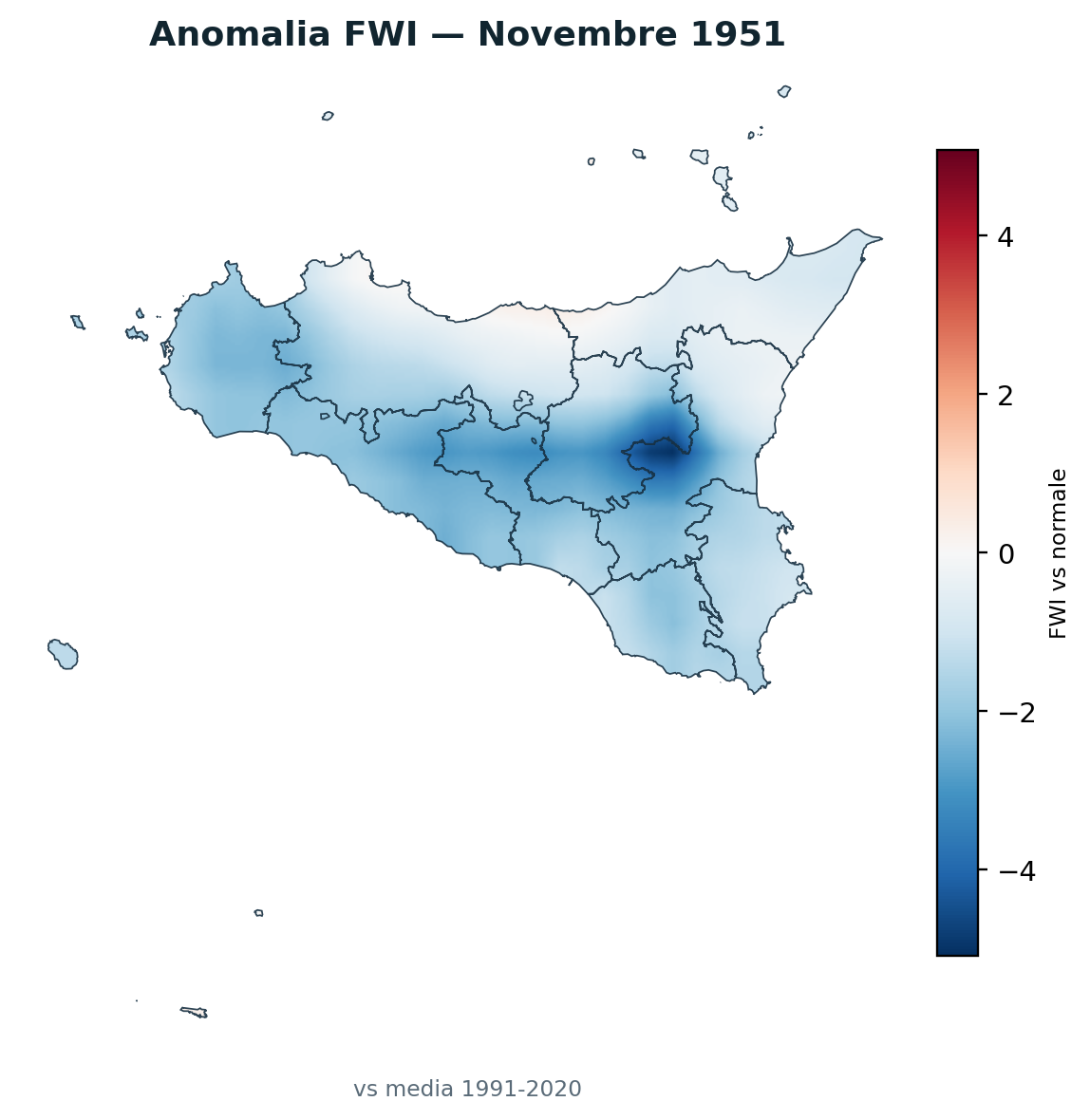 Anomalia vs normale Novembre 1951