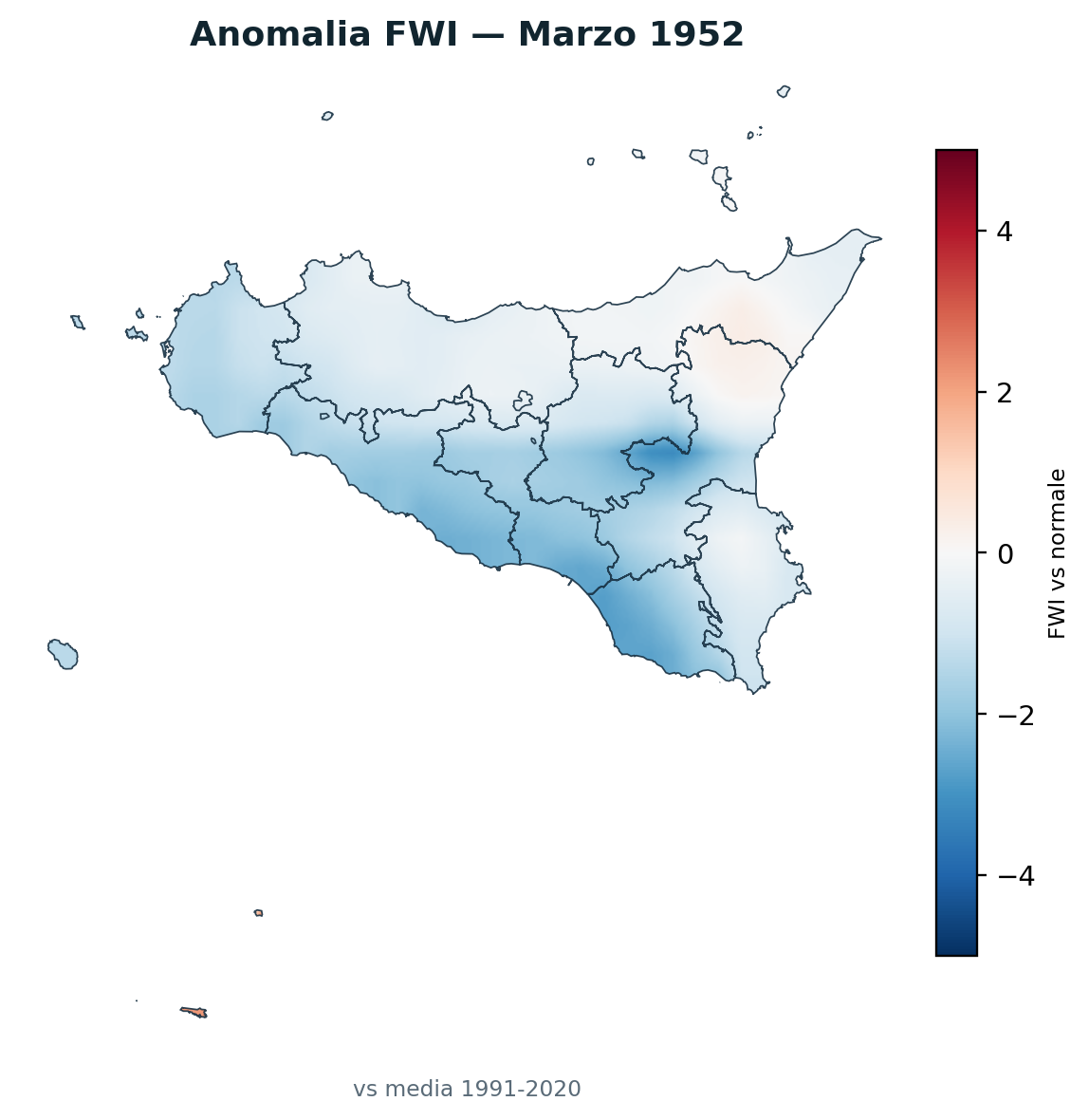 Anomalia vs normale Marzo 1952