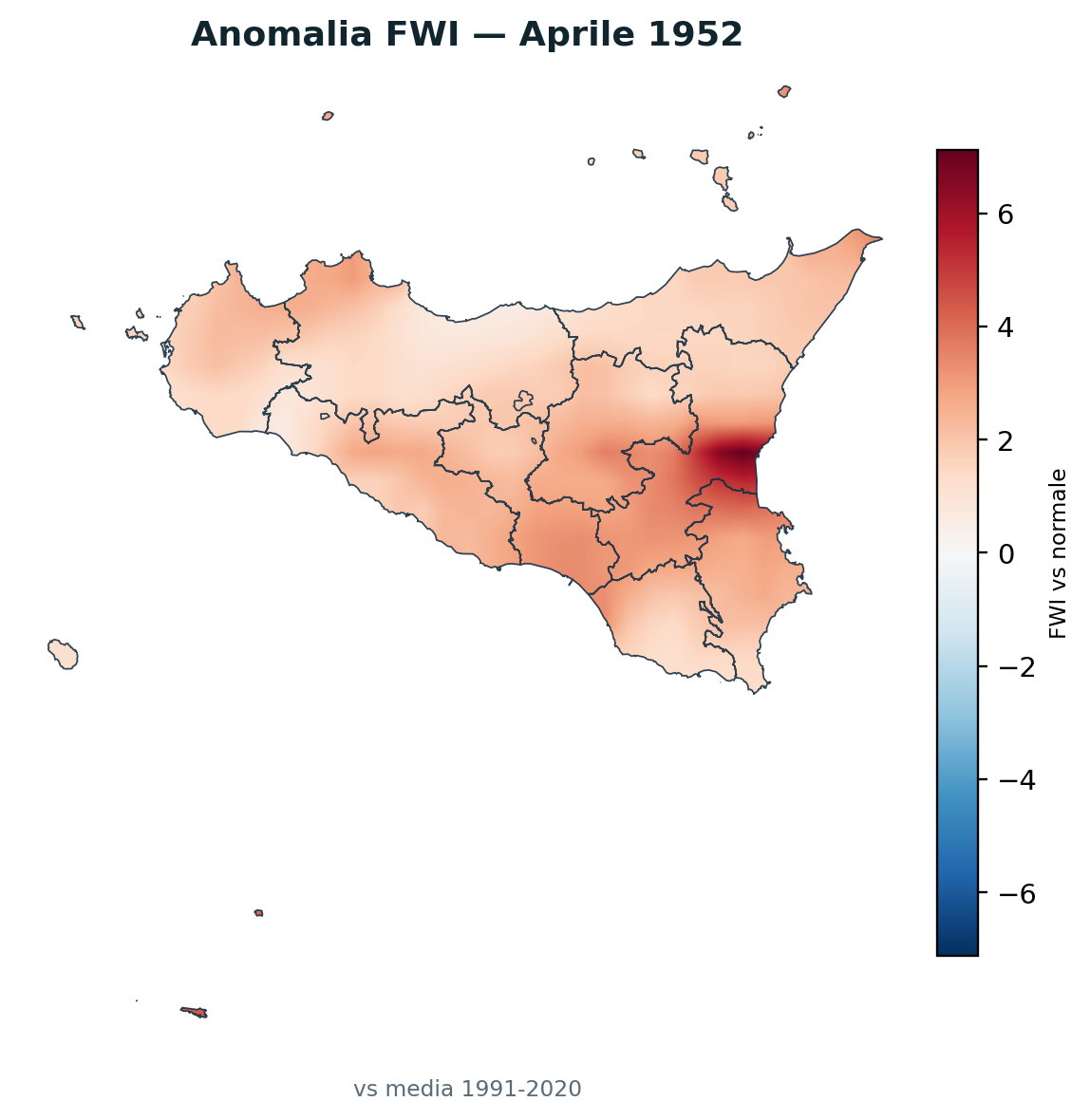 Anomalia vs normale Aprile 1952