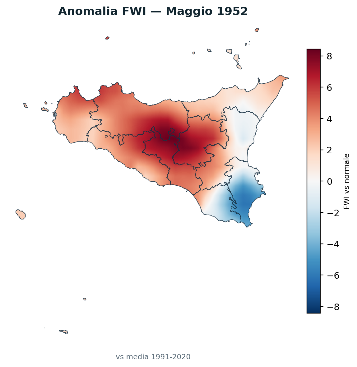 Anomalia vs normale Maggio 1952