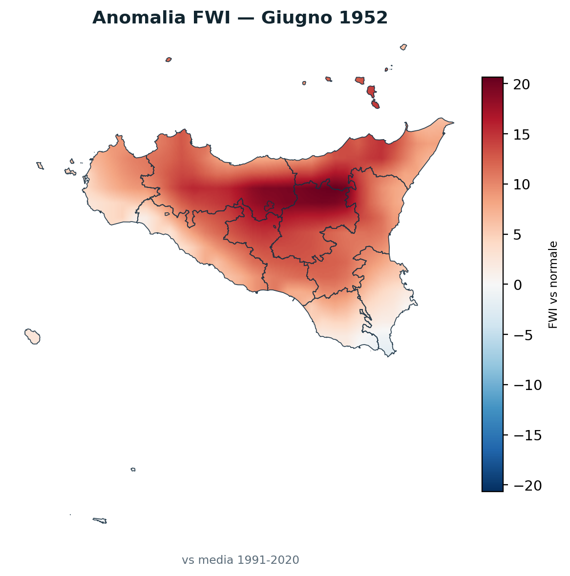 Anomalia vs normale Giugno 1952