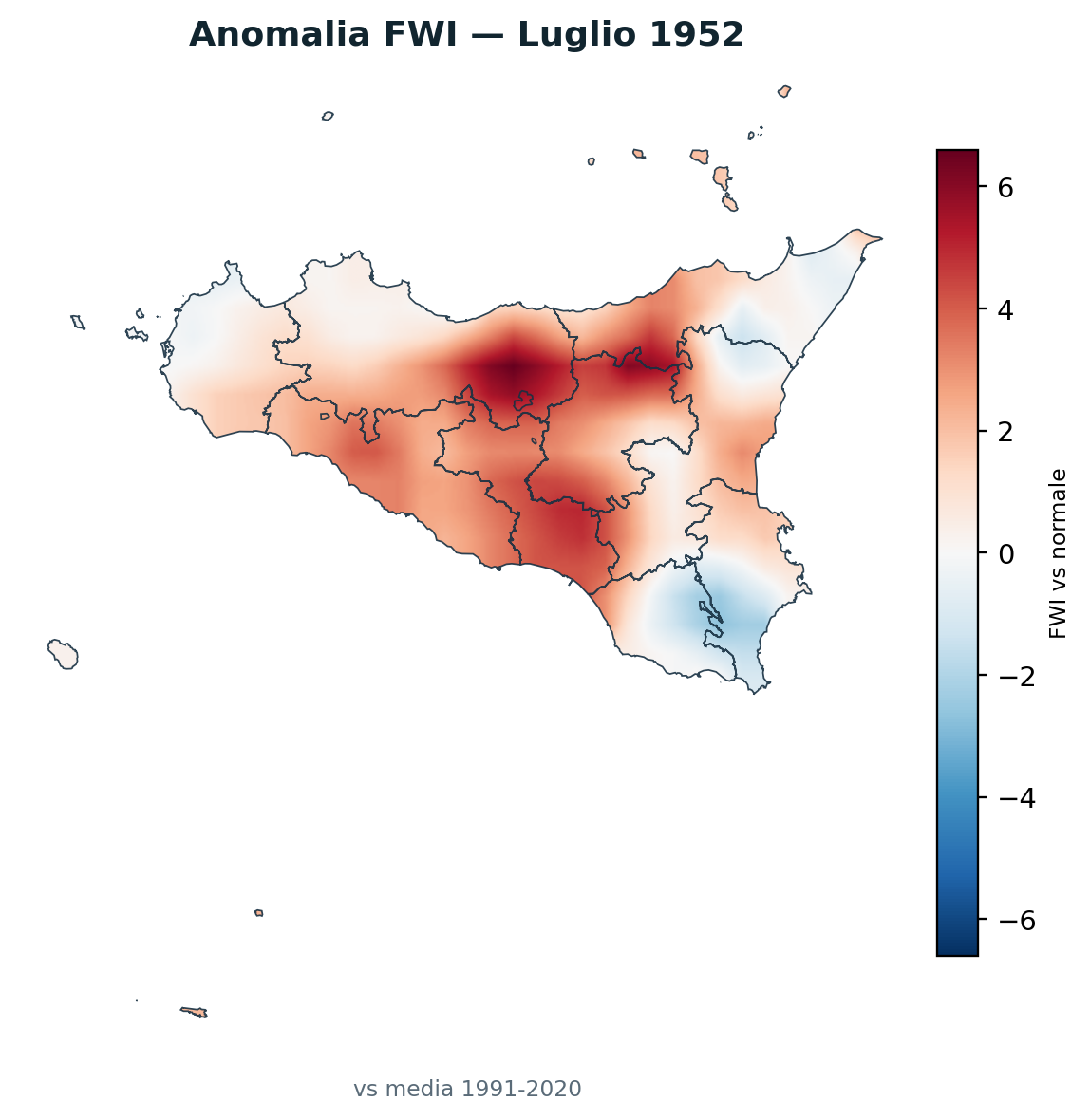 Anomalia vs normale Luglio 1952