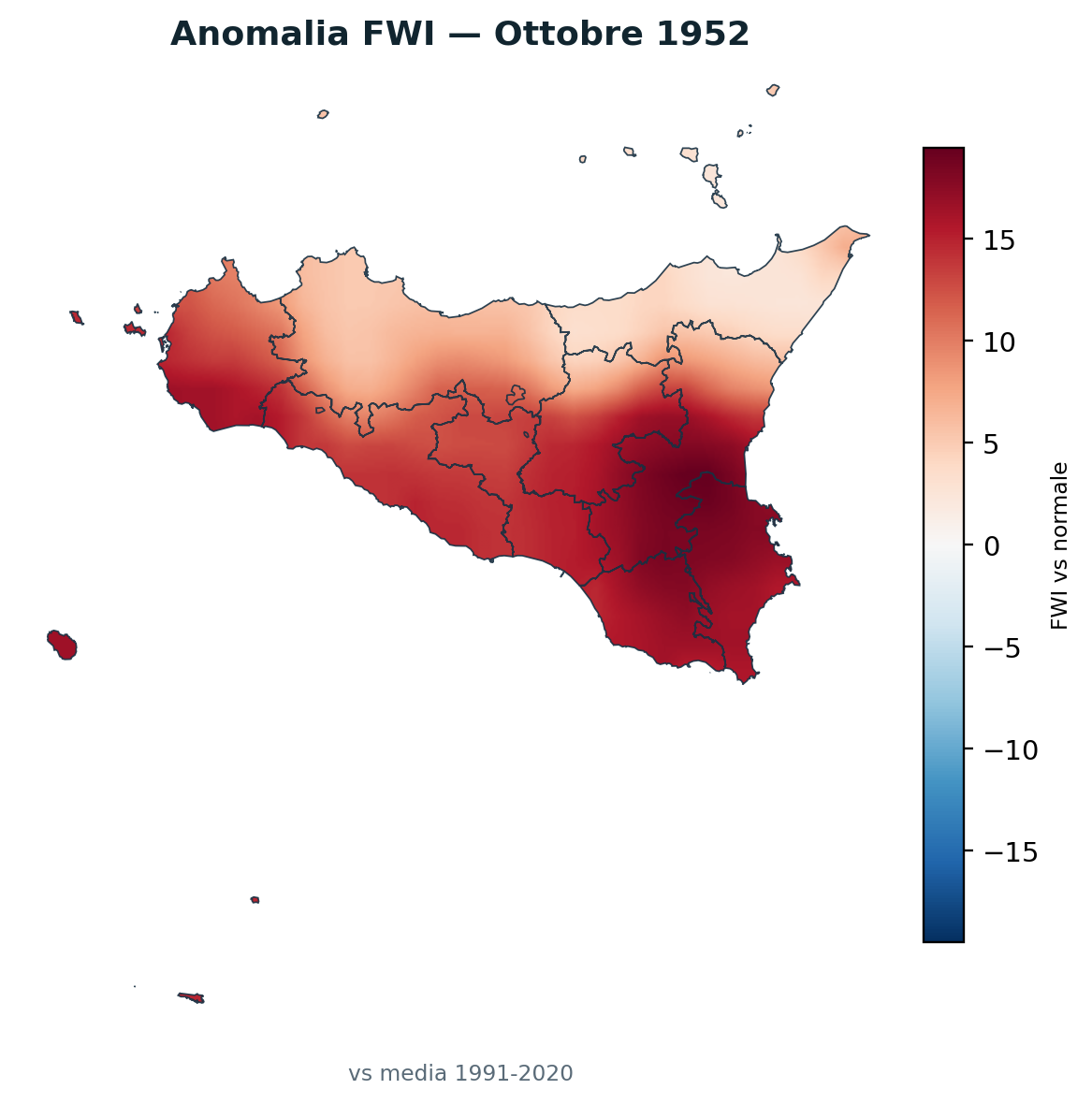 Anomalia vs normale Ottobre 1952