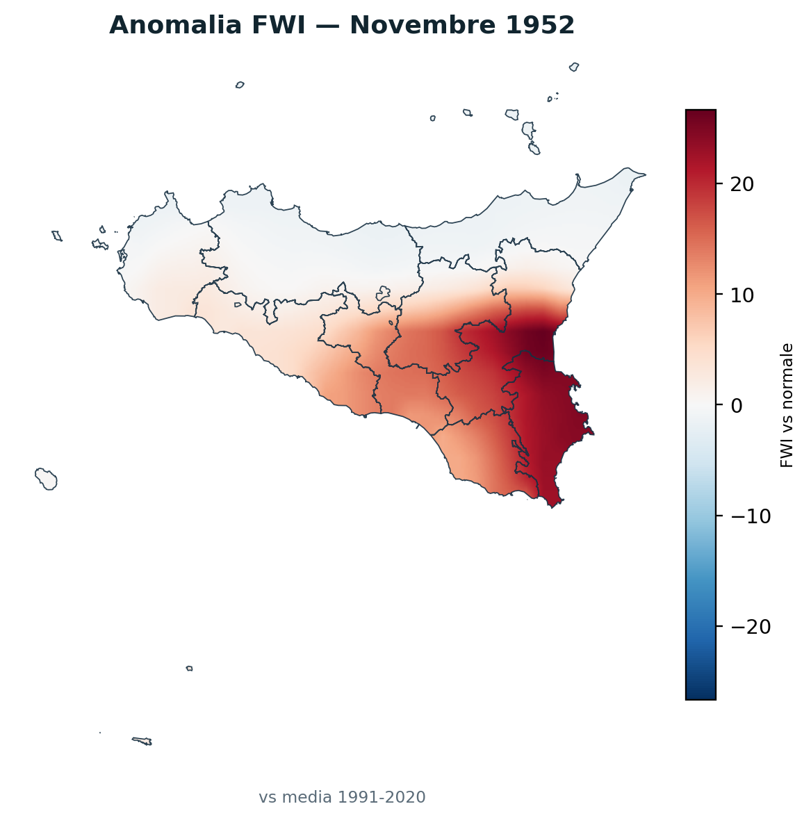 Anomalia vs normale Novembre 1952