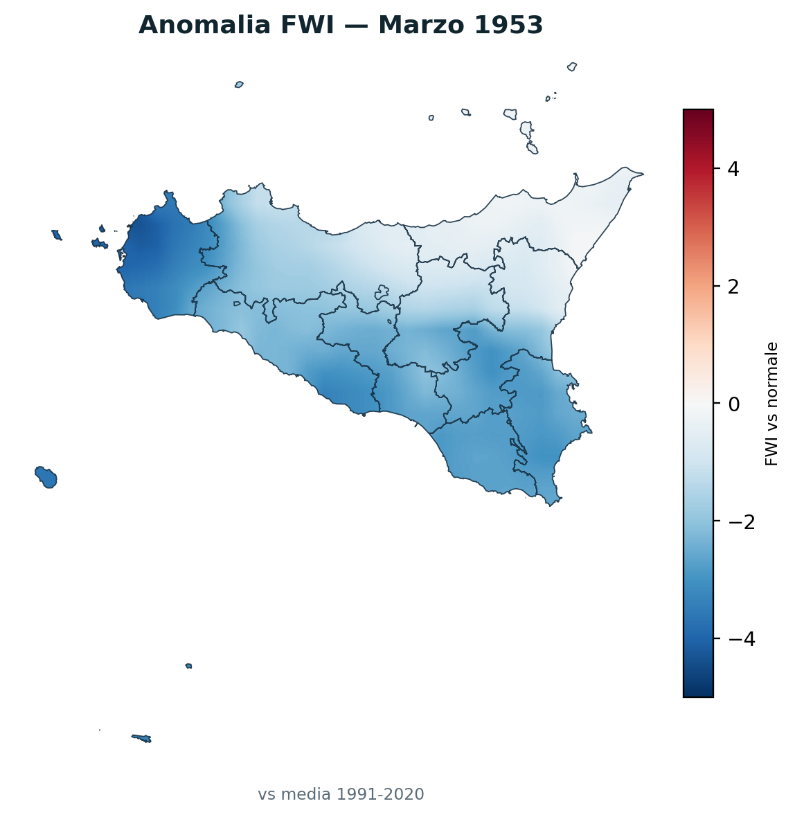 Anomalia vs normale Marzo 1953