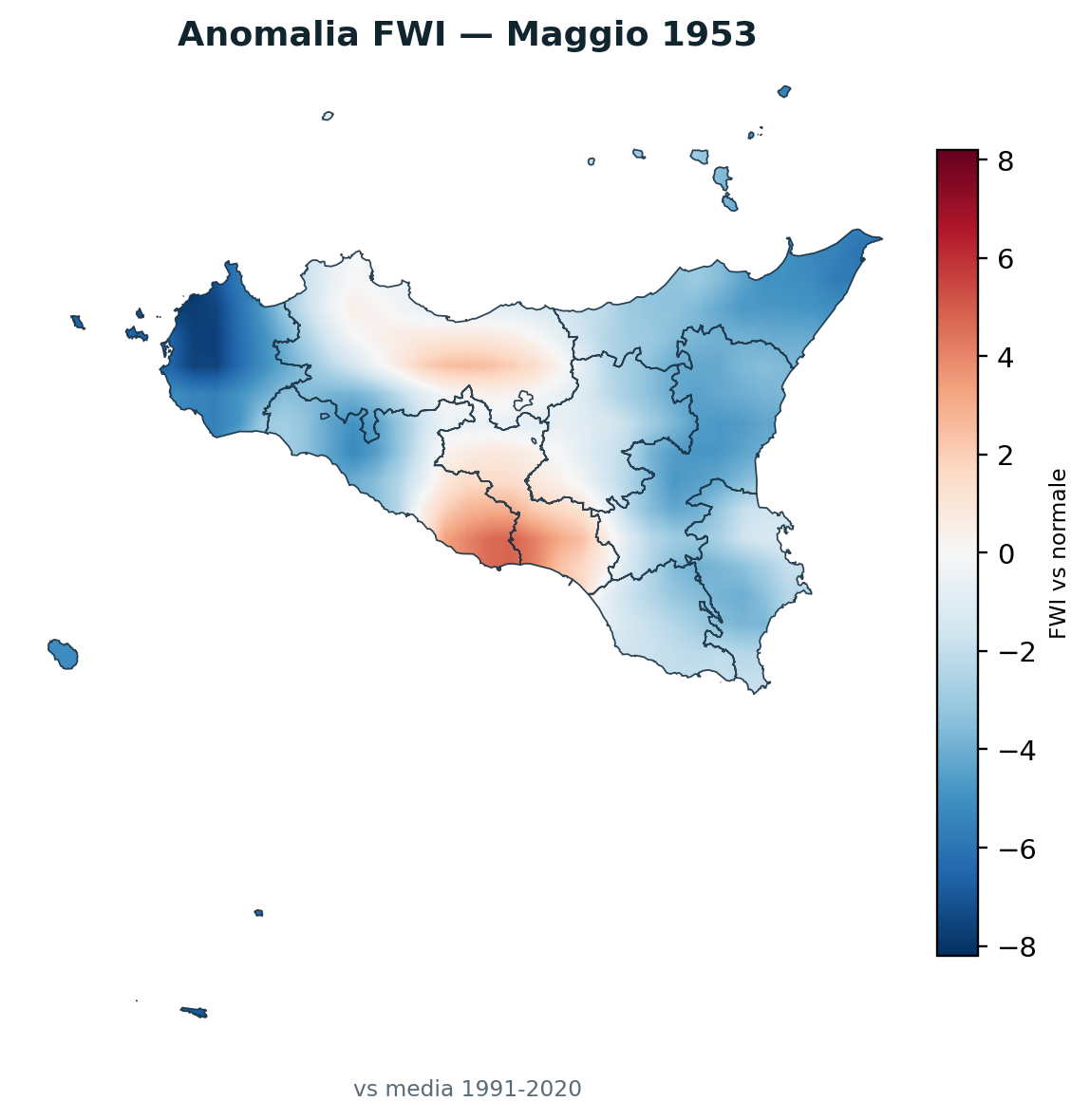 Anomalia vs normale Maggio 1953