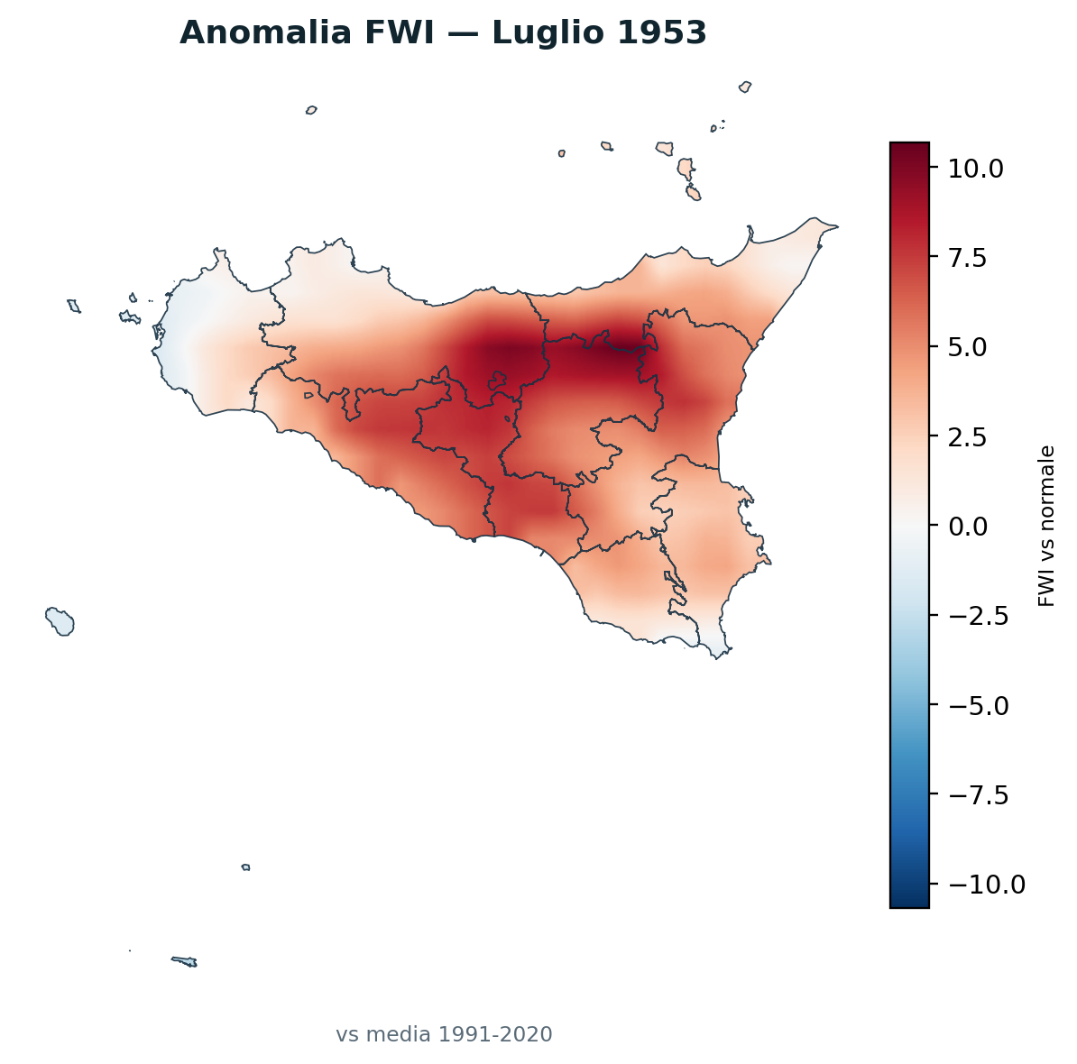 Anomalia vs normale Luglio 1953