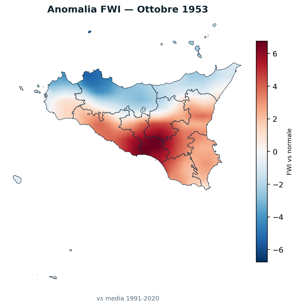 Anomalia vs normale Ottobre 1953
