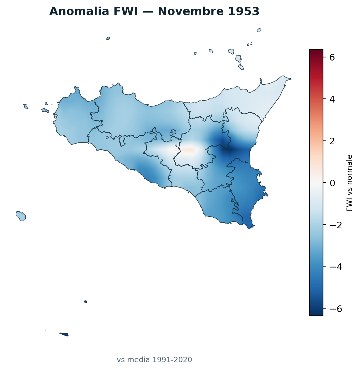 Anomalia vs normale Novembre 1953