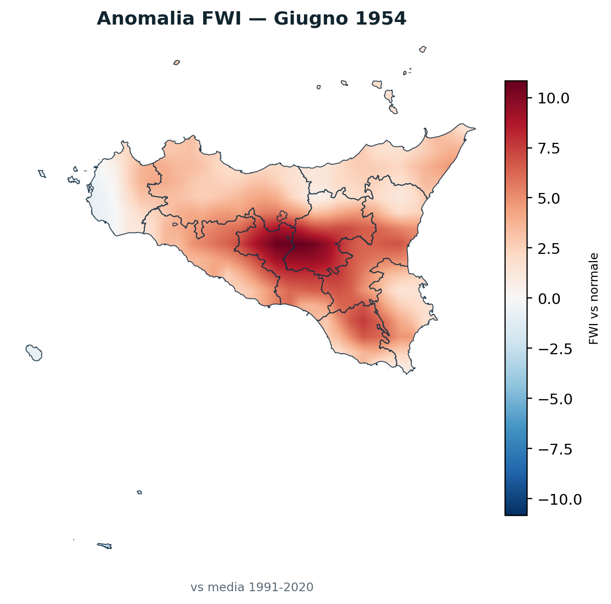 Anomalia vs normale Giugno 1954