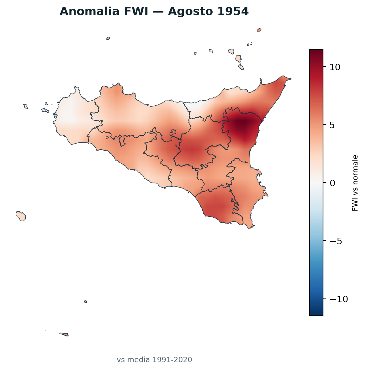 Anomalia vs normale Agosto 1954