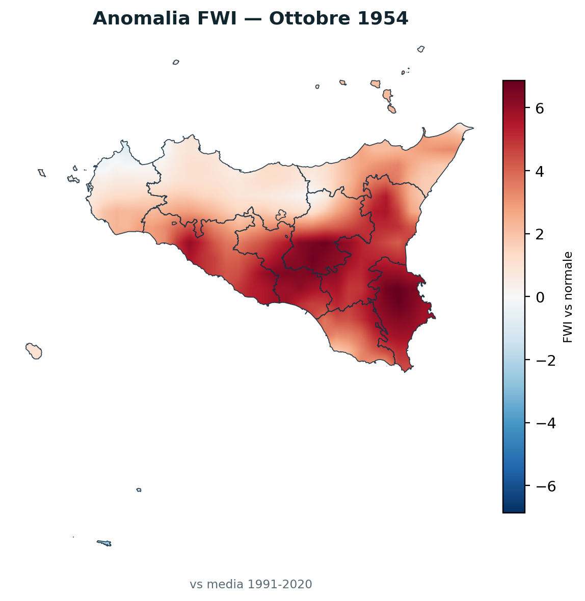 Anomalia vs normale Ottobre 1954
