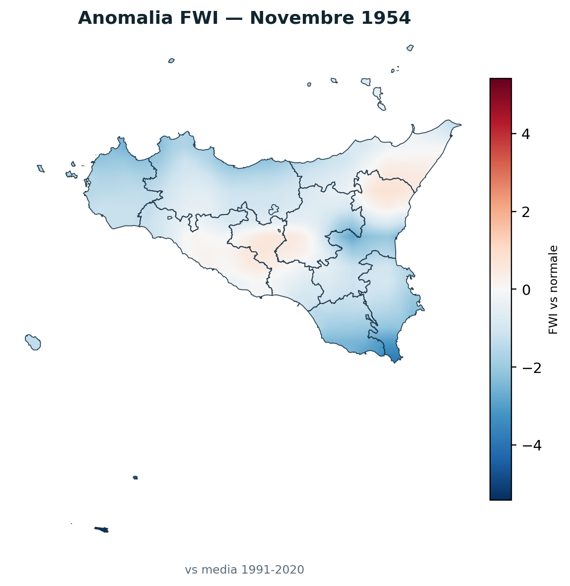 Anomalia vs normale Novembre 1954