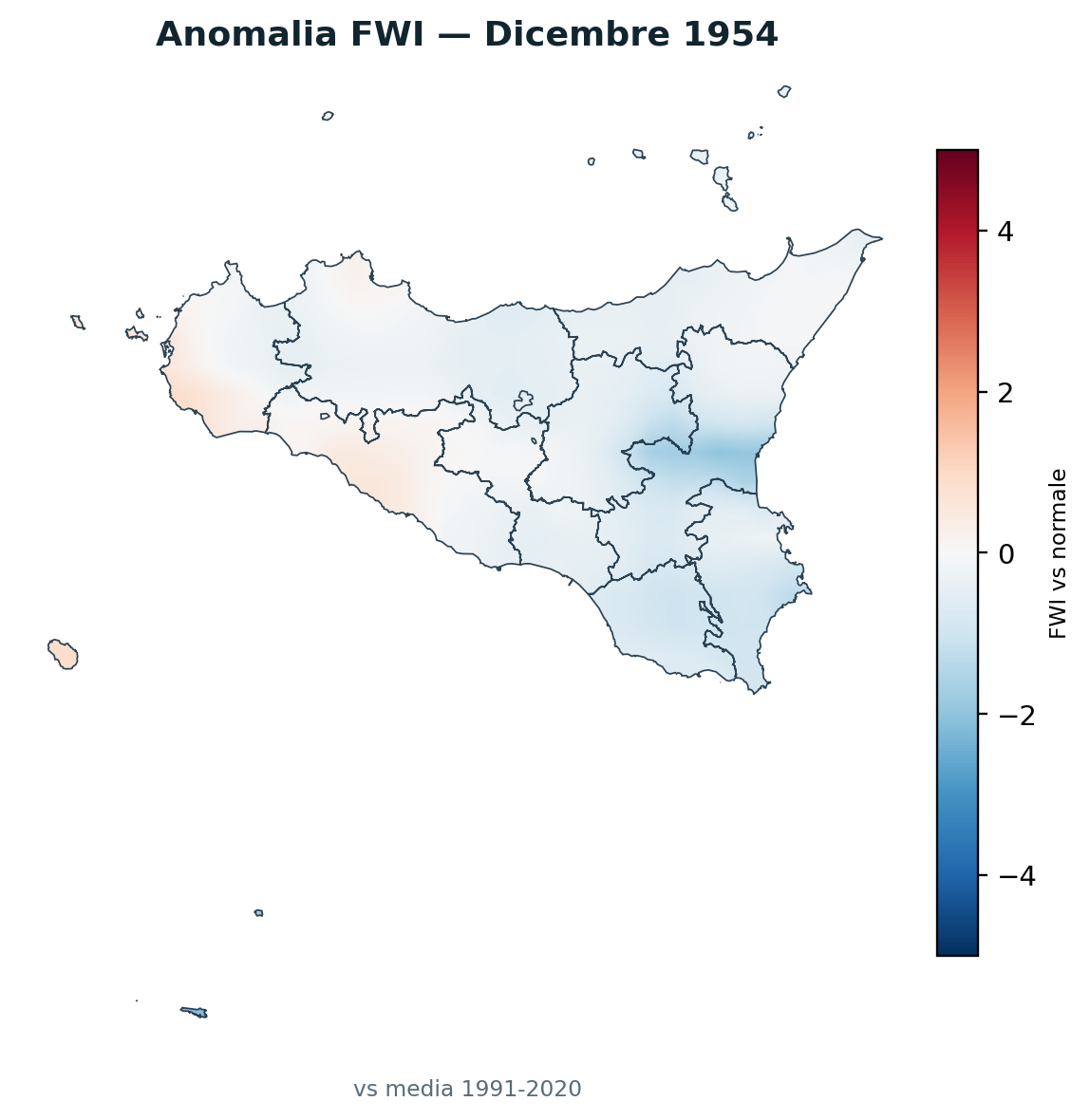 Anomalia vs normale Dicembre 1954