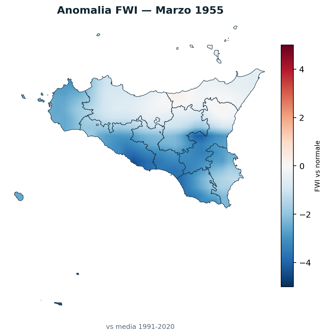Anomalia vs normale Marzo 1955