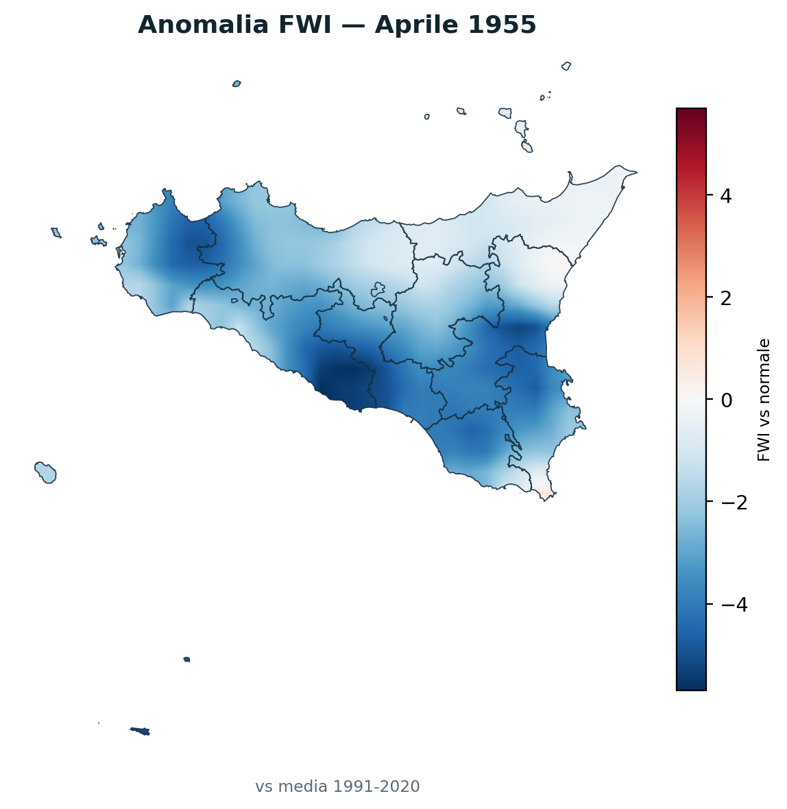 Anomalia vs normale Aprile 1955