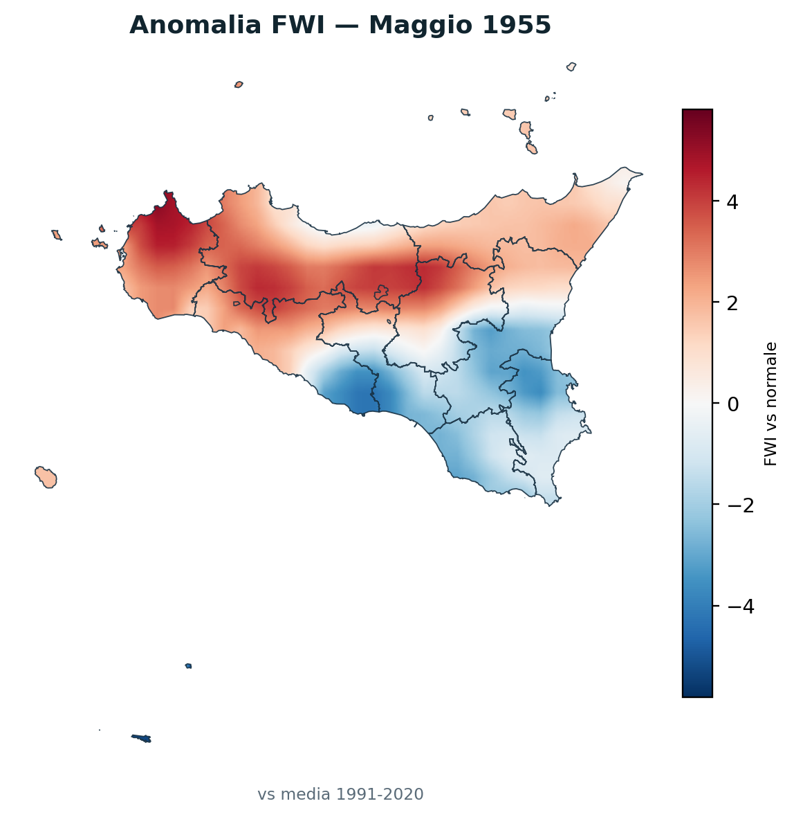 Anomalia vs normale Maggio 1955