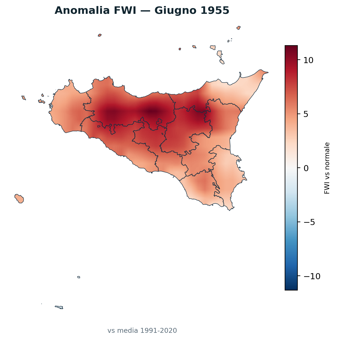 Anomalia vs normale Giugno 1955