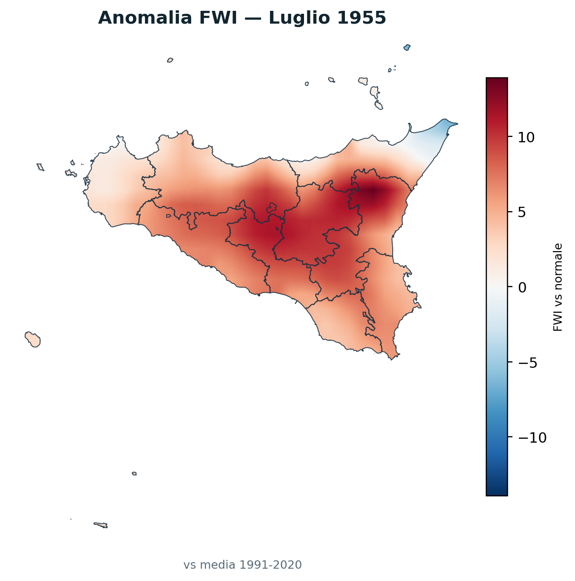 Anomalia vs normale Luglio 1955