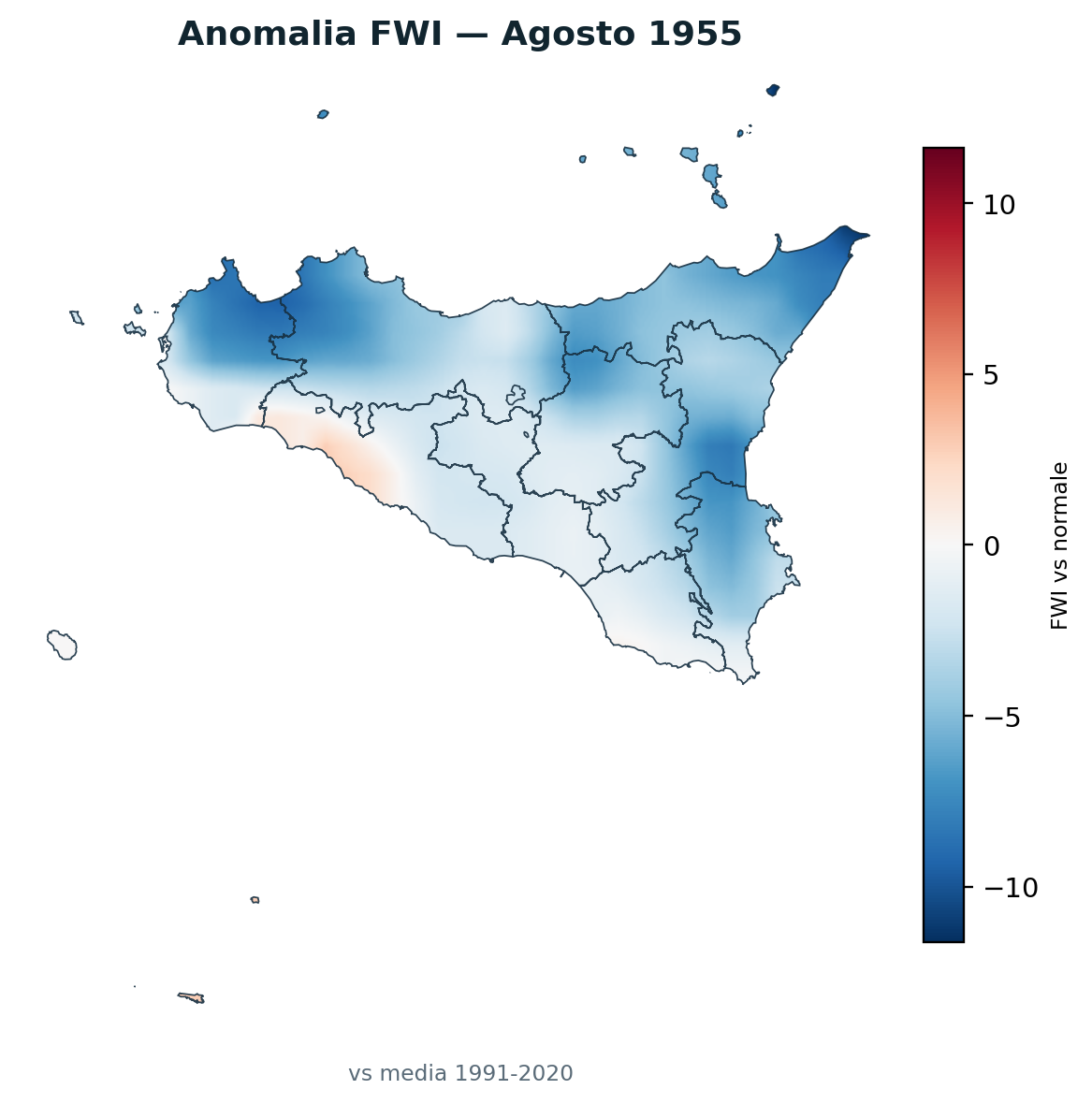 Anomalia vs normale Agosto 1955