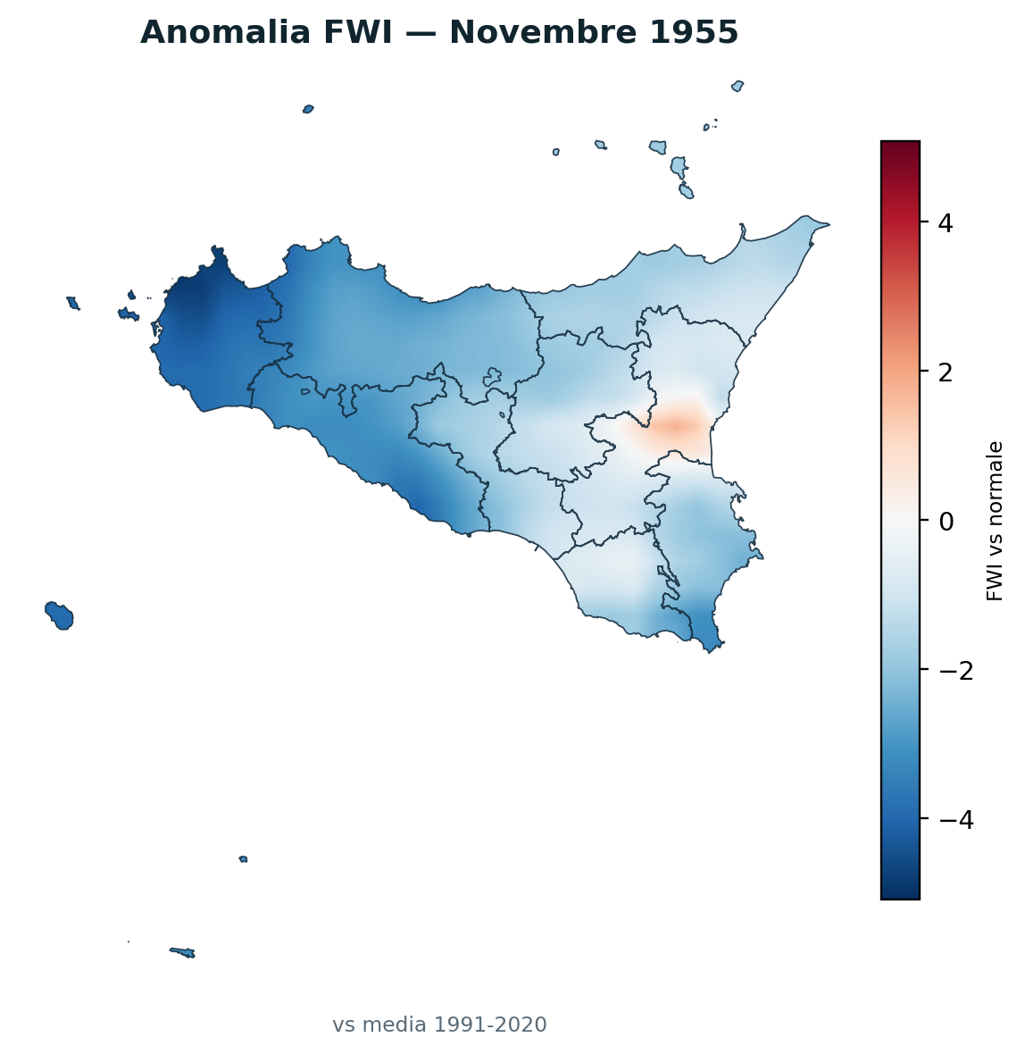Anomalia vs normale Novembre 1955