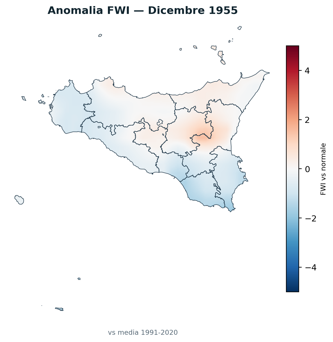 Anomalia vs normale Dicembre 1955
