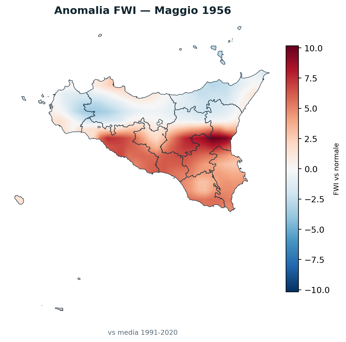 Anomalia vs normale Maggio 1956