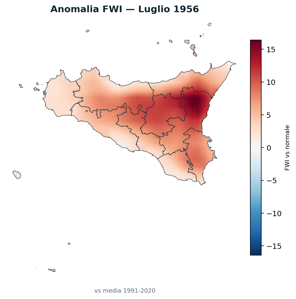 Anomalia vs normale Luglio 1956