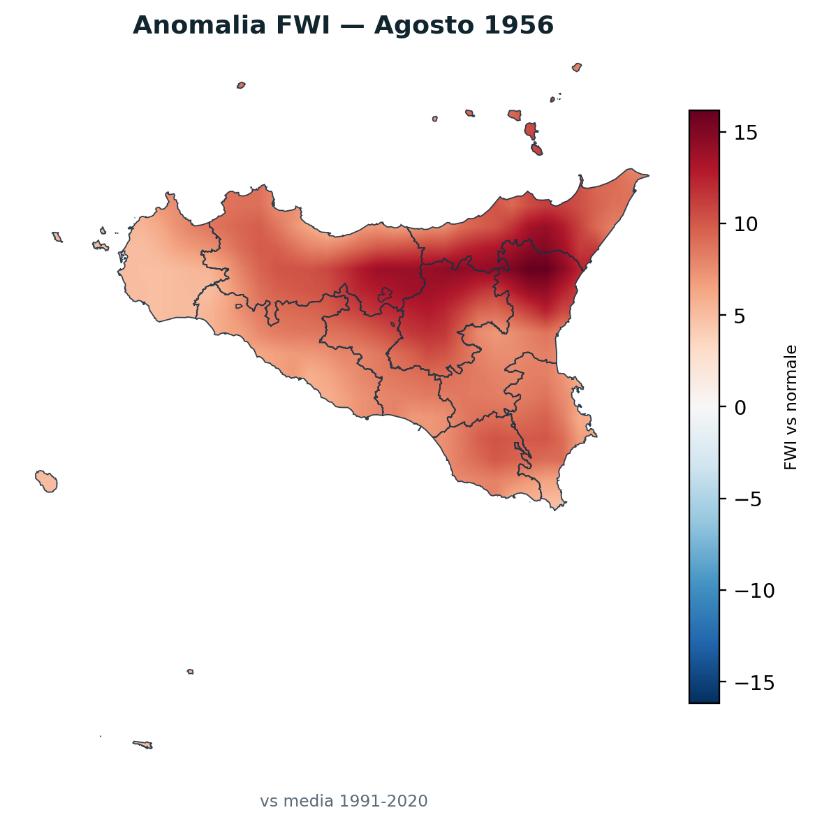 Anomalia vs normale Agosto 1956