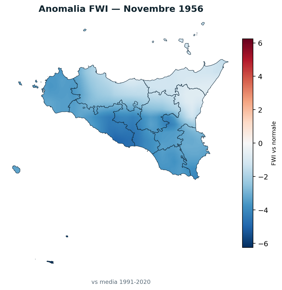 Anomalia vs normale Novembre 1956
