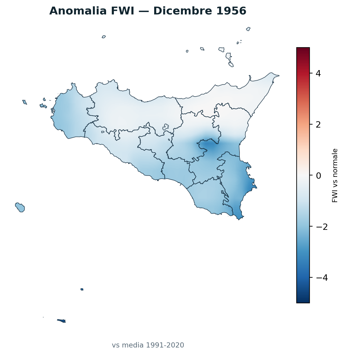 Anomalia vs normale Dicembre 1956