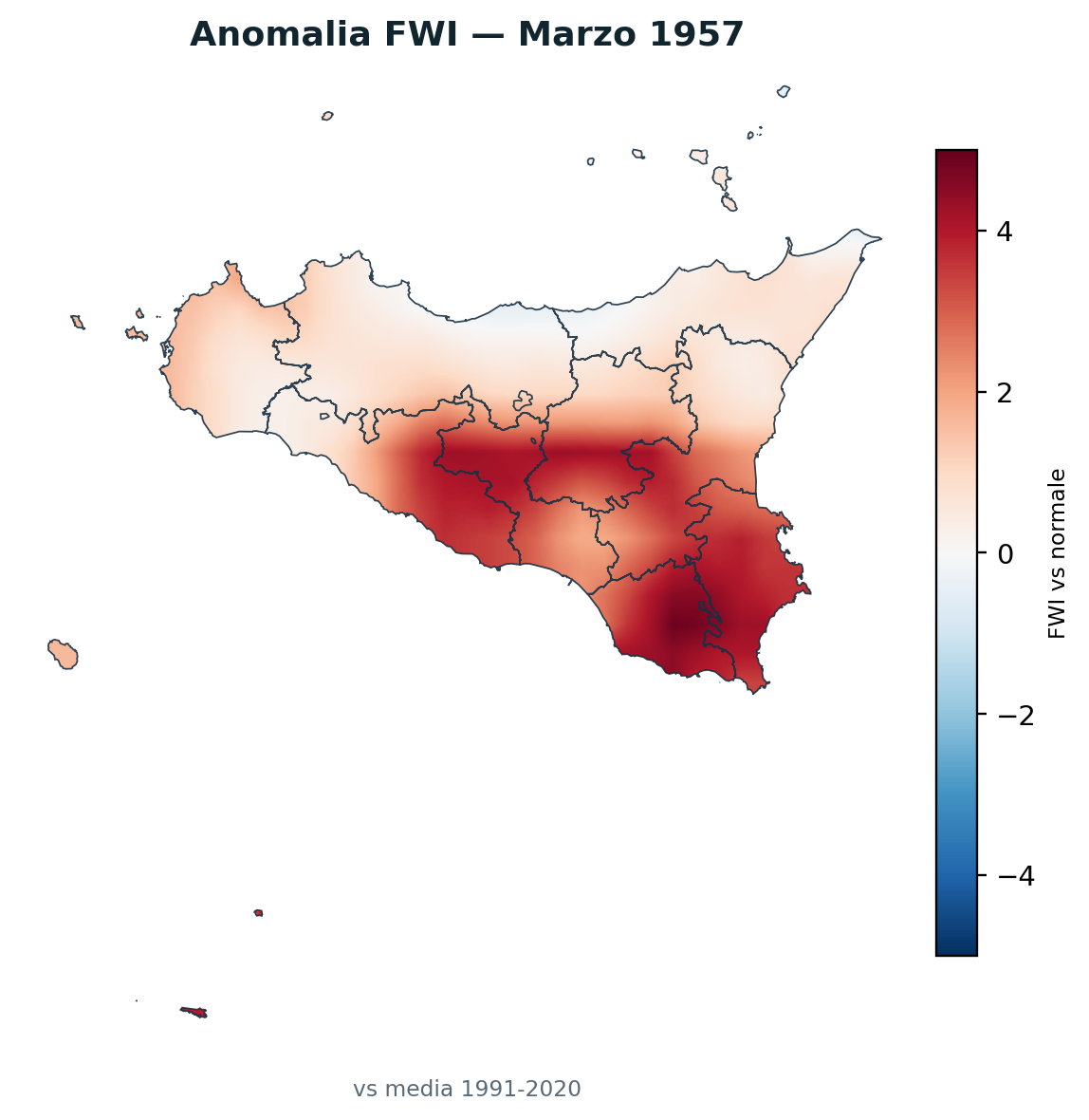Anomalia vs normale Marzo 1957