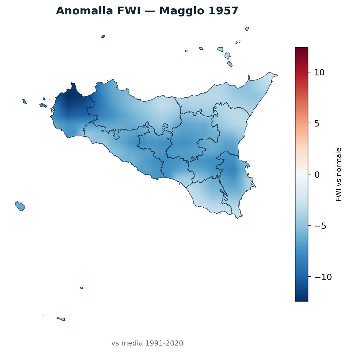 Anomalia vs normale Maggio 1957