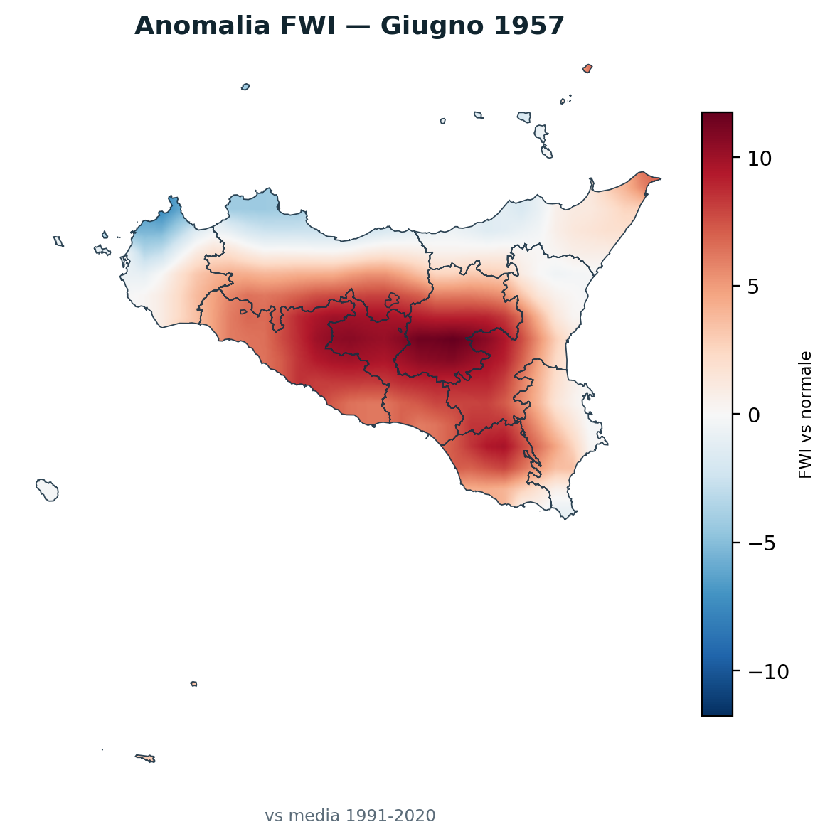 Anomalia vs normale Giugno 1957