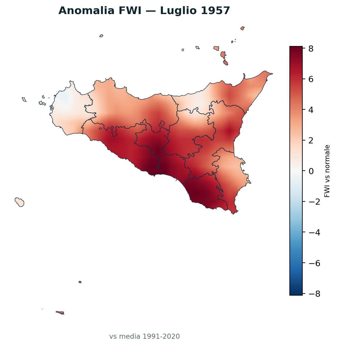 Anomalia vs normale Luglio 1957