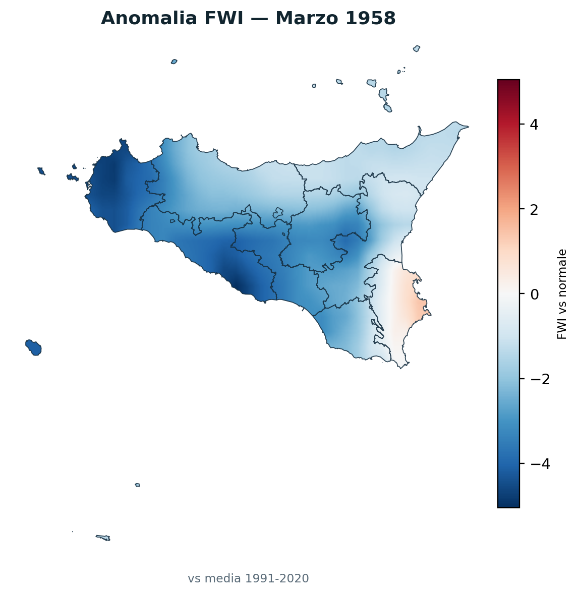 Anomalia vs normale Marzo 1958
