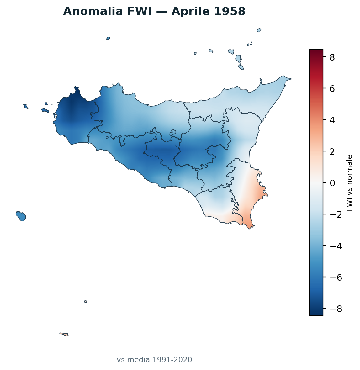 Anomalia vs normale Aprile 1958