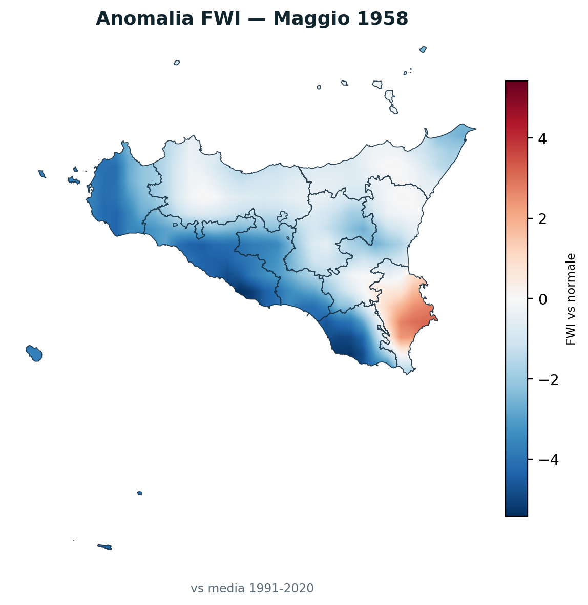 Anomalia vs normale Maggio 1958