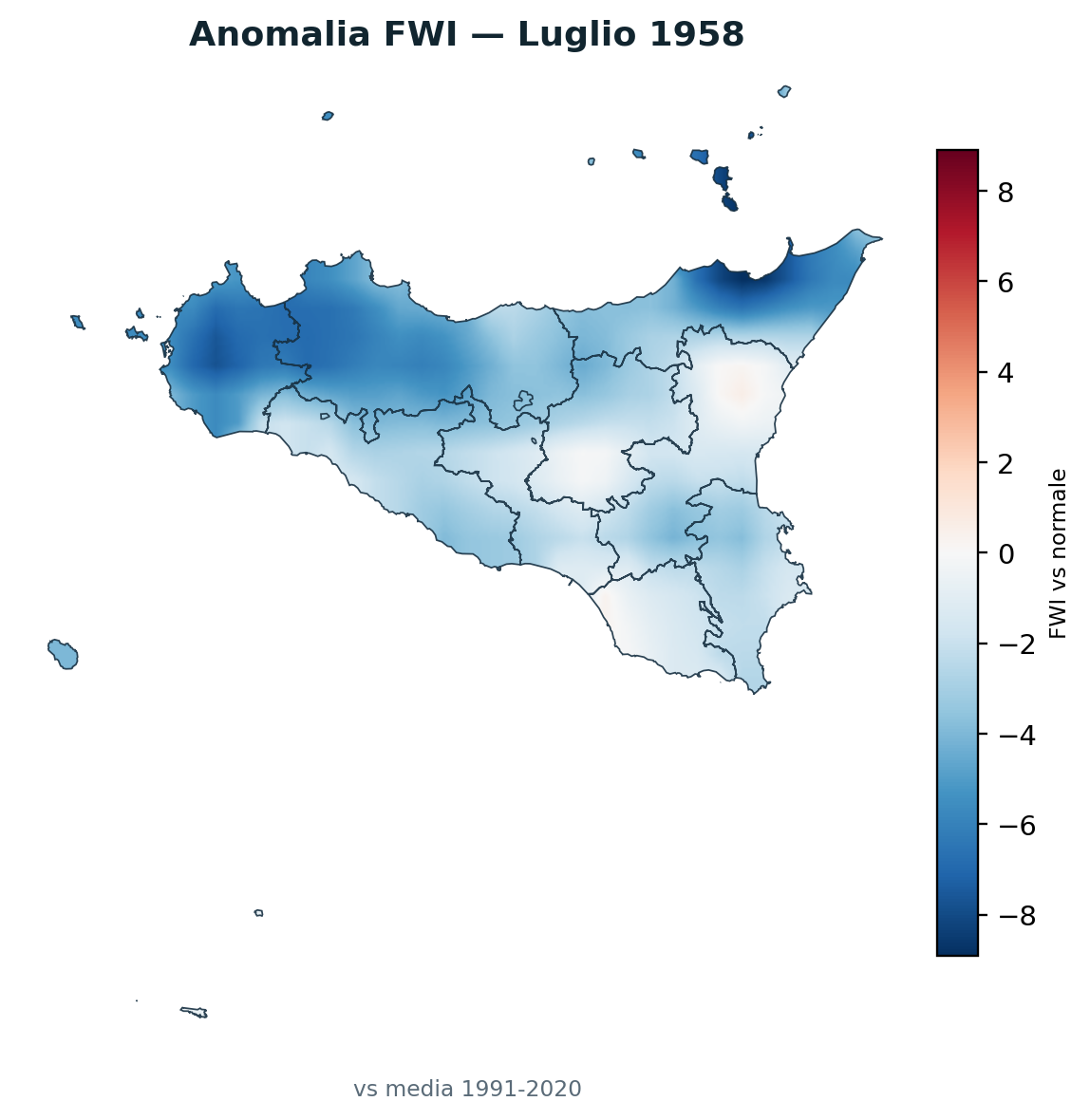 Anomalia vs normale Luglio 1958