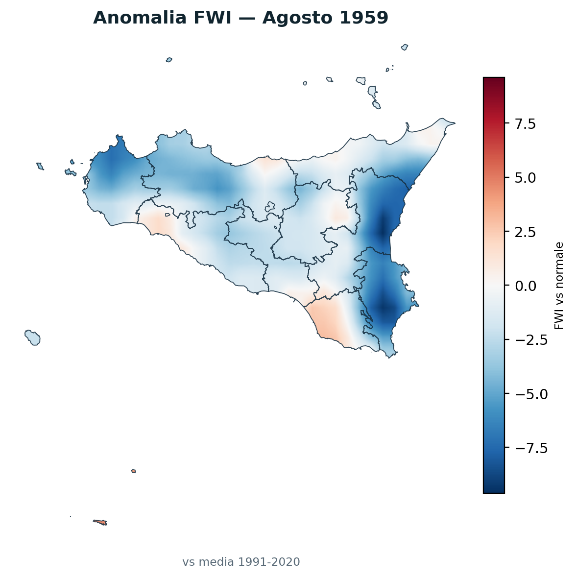 Anomalia vs normale Agosto 1959