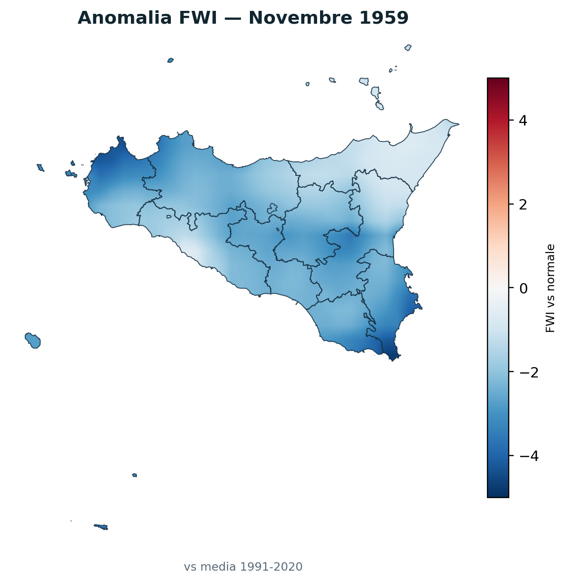 Anomalia vs normale Novembre 1959