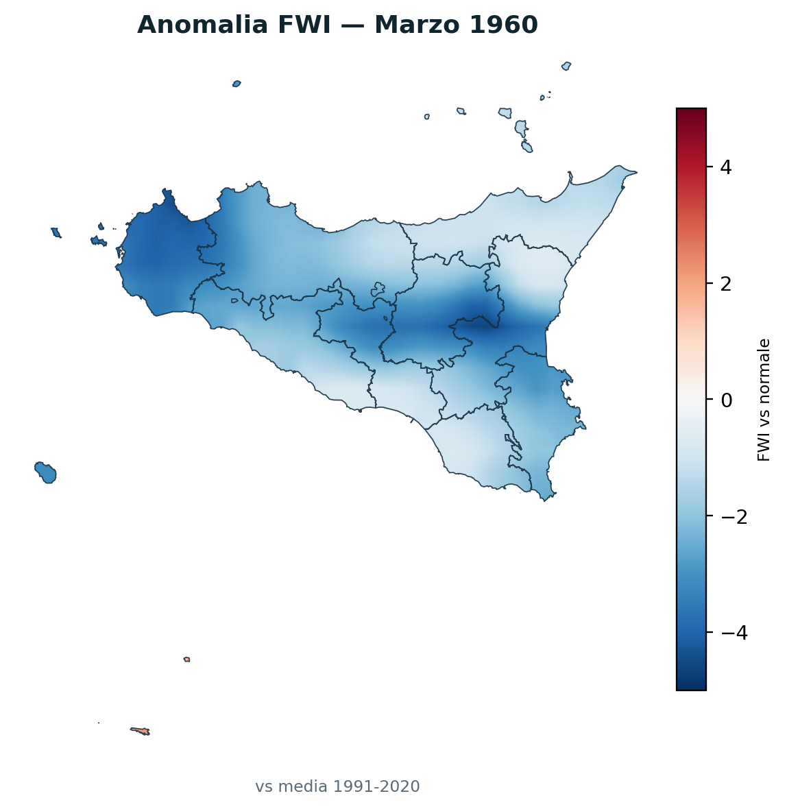 Anomalia vs normale Marzo 1960