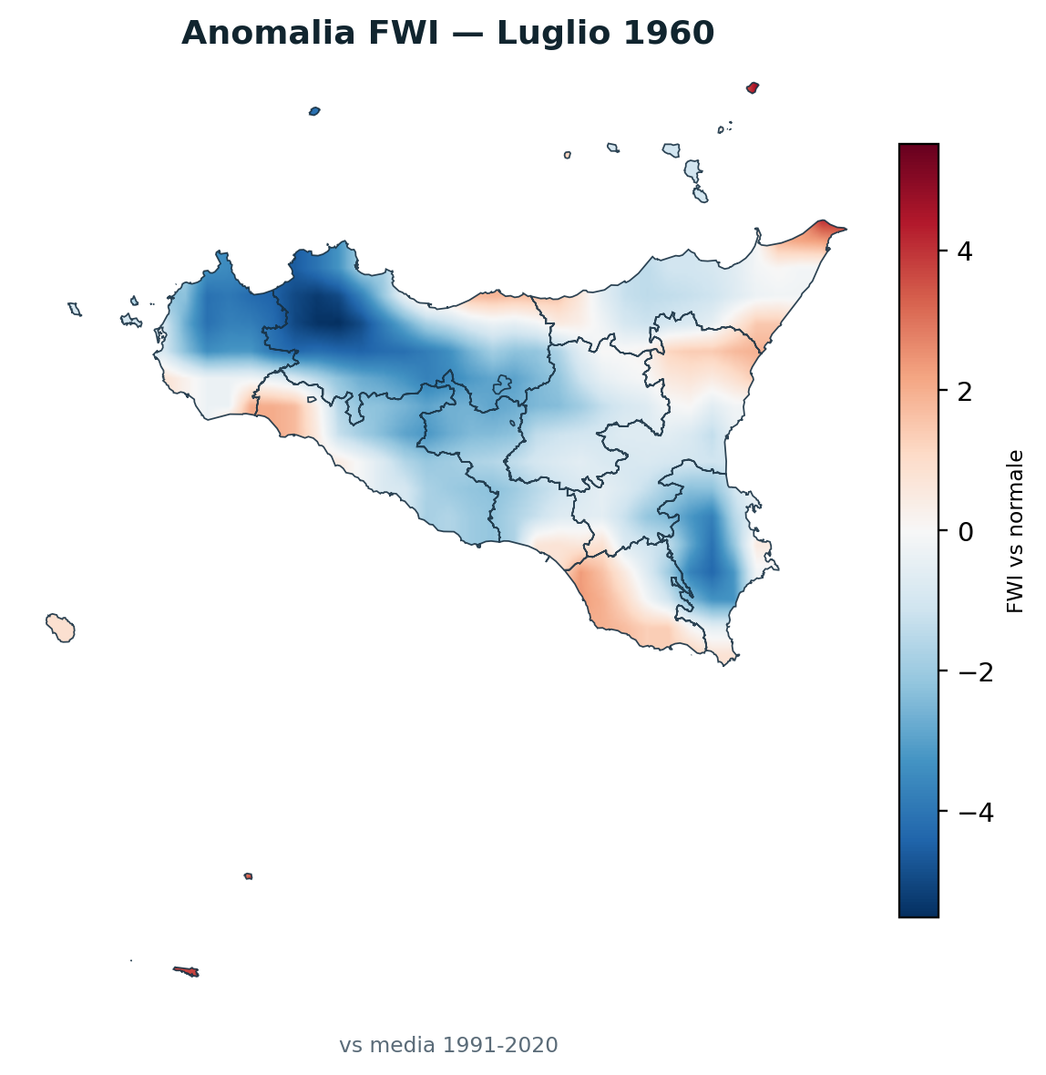 Anomalia vs normale Luglio 1960