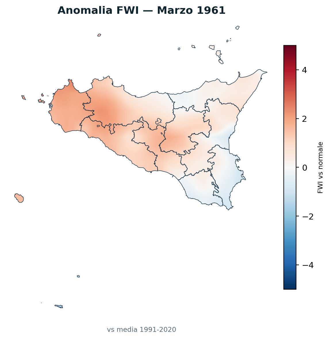 Anomalia vs normale Marzo 1961