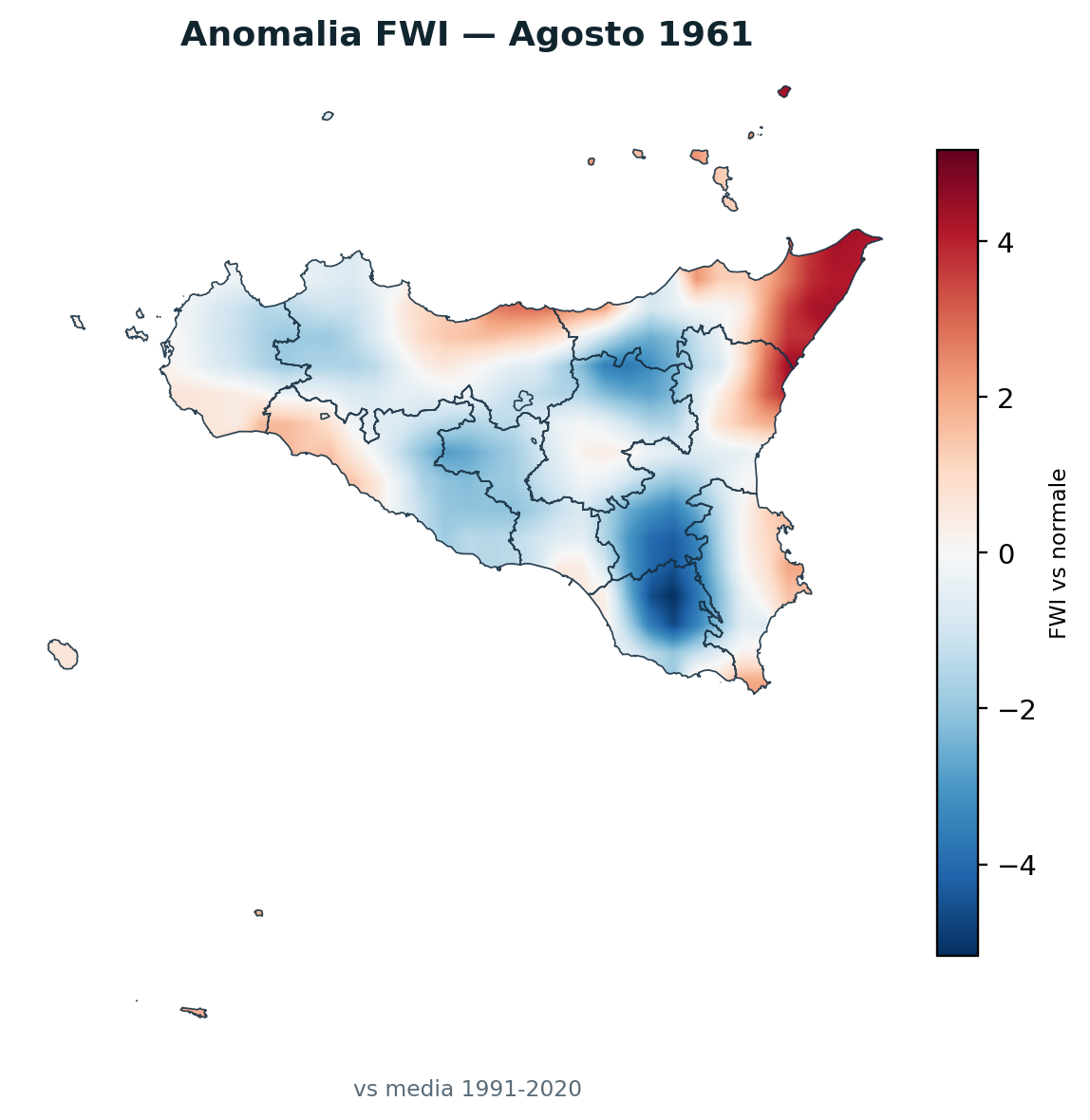 Anomalia vs normale Agosto 1961